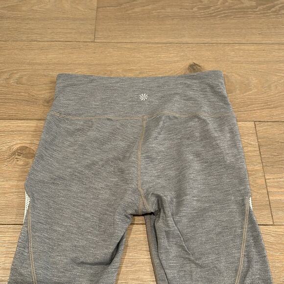 ATHLETA Heathered‎ Gray White Mesh Chaturanga Active Workout Gym Leggings Size S - Picture 6 of 11